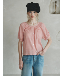 CHLOE raglan check blouse_RED