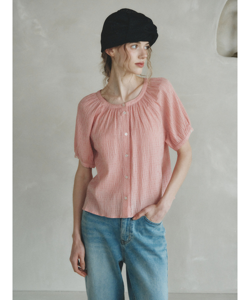 LENINA(レニーナ)の「CHLOE raglan check blouse_RED(シャツ/ブラウス・レディース・レッド・FREE)」の4枚目の写真