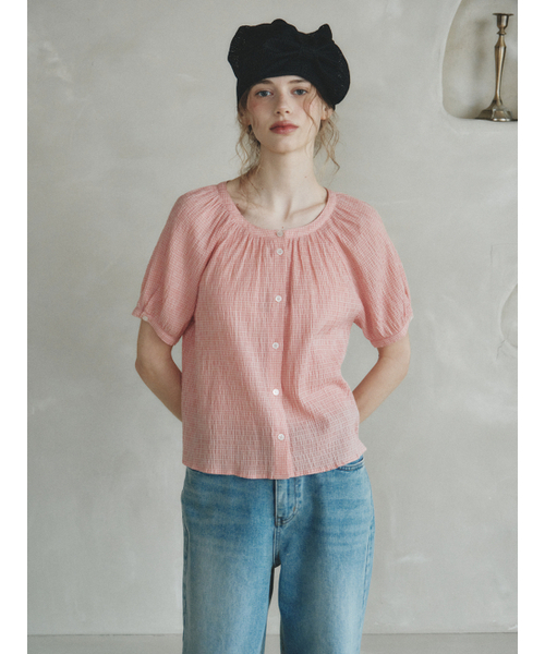 LENINA(レニーナ)の「CHLOE raglan check blouse_RED(シャツ/ブラウス・レディース・レッド・FREE)」の3枚目の写真