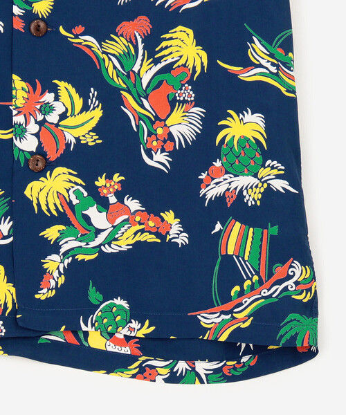 SUN SURF（サンサーフ）の「SUN SURF | 半袖ハワイアンシャツ "ISLAND TRIP" WOMEN（シャツ/ブラウス・レディース・オフホワイト/ネイビー・S）」の6枚目の写真