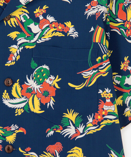SUN SURF（サンサーフ）の「SUN SURF | 半袖ハワイアンシャツ "ISLAND TRIP" WOMEN（シャツ/ブラウス・レディース・オフホワイト/ネイビー・S）」の5枚目の写真