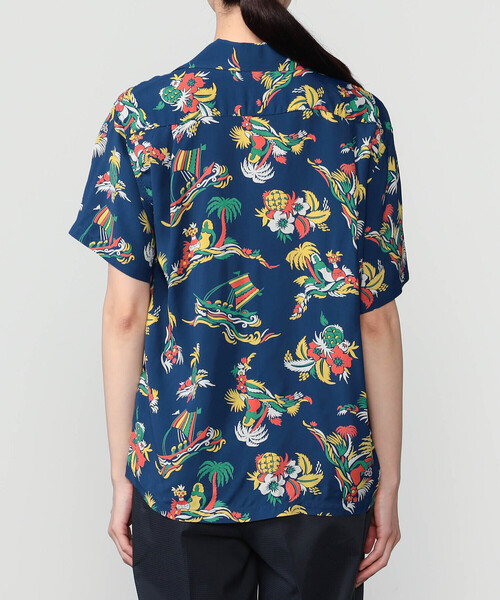 SUN SURF（サンサーフ）の「SUN SURF | 半袖ハワイアンシャツ "ISLAND TRIP" WOMEN（シャツ/ブラウス・レディース・オフホワイト/ネイビー・S）」の12枚目の写真