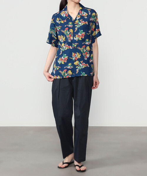 SUN SURF（サンサーフ）の「SUN SURF | 半袖ハワイアンシャツ "ISLAND TRIP" WOMEN（シャツ/ブラウス・レディース・オフホワイト/ネイビー・S）」の11枚目の写真