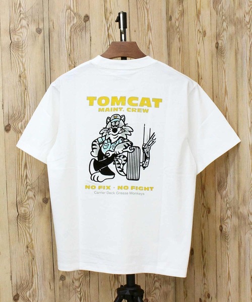 AVIREX(アヴィレックス)の「U.S. NAVY TOMCAT FLOCKY T-SHIRT(Tシャツ/カットソー・メンズ・ブラック/ネイビー/ホワイト・M/L/XL/XXL)」の2枚目の写真