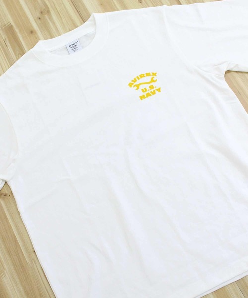 AVIREX(アヴィレックス)の「U.S. NAVY TOMCAT FLOCKY T-SHIRT(Tシャツ/カットソー・メンズ・ブラック/ネイビー/ホワイト・M/L/XL/XXL)」の6枚目の写真