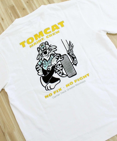 AVIREX(アヴィレックス)の「U.S. NAVY TOMCAT FLOCKY T-SHIRT(Tシャツ/カットソー・メンズ・ブラック/ネイビー/ホワイト・M/L/XL/XXL)」の7枚目の写真