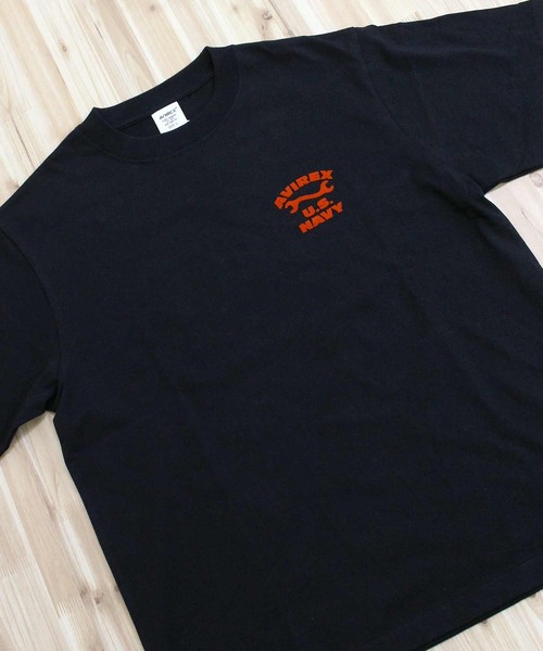 AVIREX(アヴィレックス)の「U.S. NAVY TOMCAT FLOCKY T-SHIRT(Tシャツ/カットソー・メンズ・ブラック/ネイビー/ホワイト・M/L/XL/XXL)」の10枚目の写真