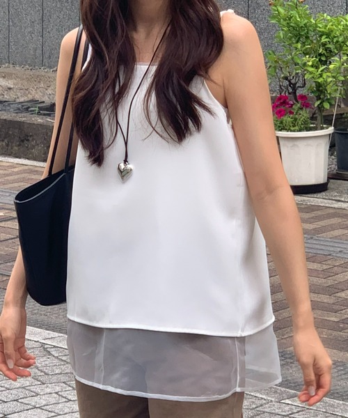 mineng(マイング)の「【シアー/アジャスター付き】レイヤードキャミワンピース(その他トップス・レディース・ホワイト・FREE)」の8枚目の写真