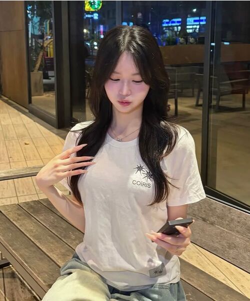 COIRIS(コイリス)の「コイリスバックロゴ半袖Tシャツ(4色)(Tシャツ/カットソー・レディース・ライトグレー/ホワイト/ネイビー/ブラック・FREE)」の22枚目の写真