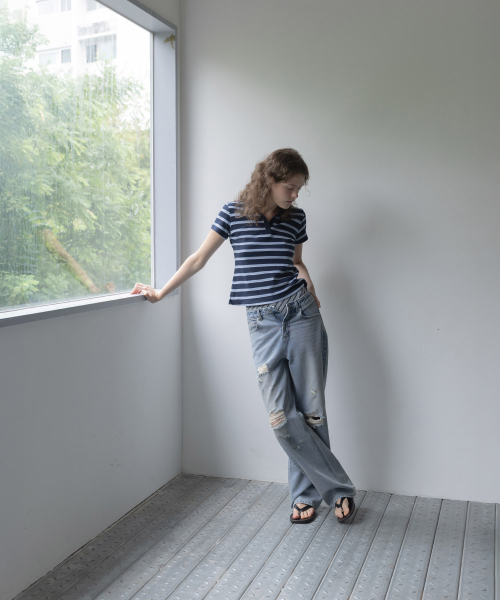 haag（ヘイグ）の「a destroyed denim (light blue)（デニムパンツ・レディース・その他・SMALL/MEDIUM）」の12枚目の写真