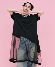 チュール切替Tシャツ