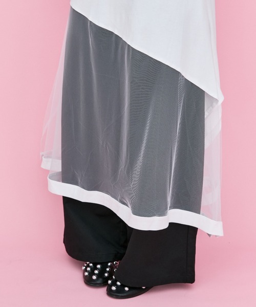 manana suerte(マニャーナスエルテ)の「チュール切替Tシャツ(Tシャツ/カットソー・レディース・ホワイト/ブラック・FREE)」の19枚目の写真