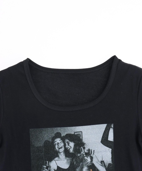ANAP(アナップ)の「英字プリントクロップド丈Tシャツ(Tシャツ/カットソー・レディース・ブラック/ホワイト/ライトグレー・F)」の16枚目の写真