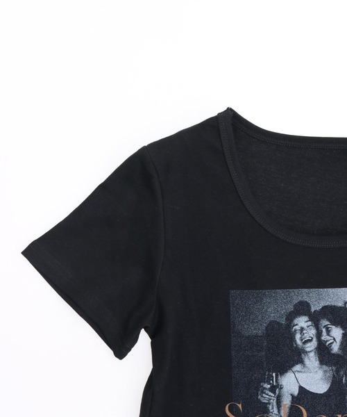 ANAP(アナップ)の「英字プリントクロップド丈Tシャツ(Tシャツ/カットソー・レディース・ブラック/ホワイト/ライトグレー・F)」の17枚目の写真