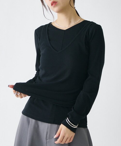 COLONY 2139(コロニートゥーワンスリーナイン)の「2WAYシアーレイヤードTシャツ(Tシャツ/カットソー・レディース・ブラック/オフホワイト/ブラウン・FREE)」の16枚目の写真