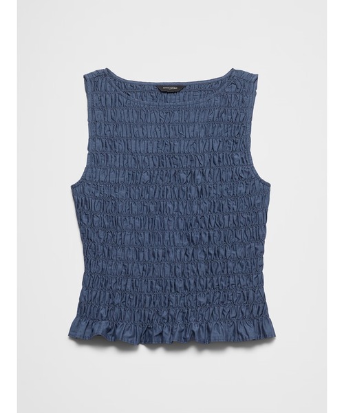 BANANA REPUBLIC FACTORY STORE(バナナリパブリック ファクトリーストア)の「BANANA REPUBLIC FACTORY STORE ボートネックスモッキングクロップドトップス(シャツ/ブラウス・レディース・ブラック/その他/オリーブ・XS/S/M/L)」の4枚目の写真