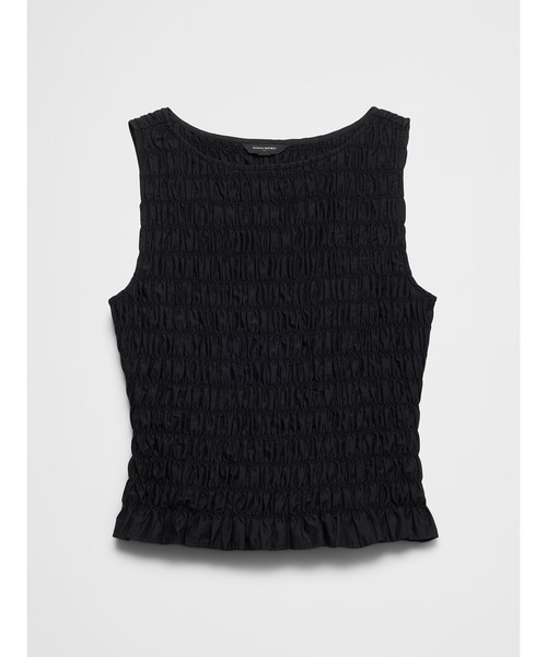 BANANA REPUBLIC FACTORY STORE(バナナリパブリック ファクトリーストア)の「BANANA REPUBLIC FACTORY STORE ボートネックスモッキングクロップドトップス(シャツ/ブラウス・レディース・ブラック/その他/オリーブ・XS/S/M/L)」の8枚目の写真