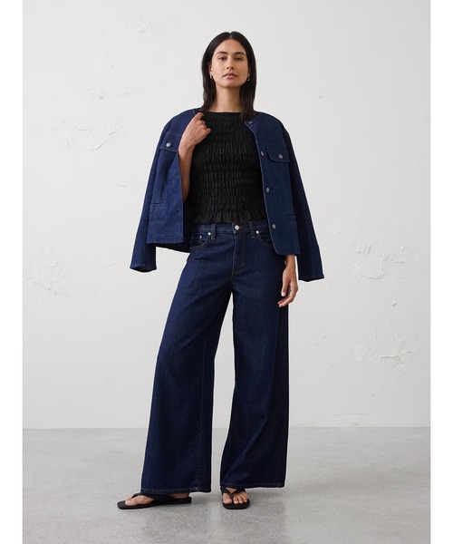 BANANA REPUBLIC FACTORY STORE(バナナリパブリック ファクトリーストア)の「BANANA REPUBLIC FACTORY STORE ボートネックスモッキングクロップドトップス(シャツ/ブラウス・レディース・ブラック/その他/オリーブ・XS/S/M/L)」の9枚目の写真