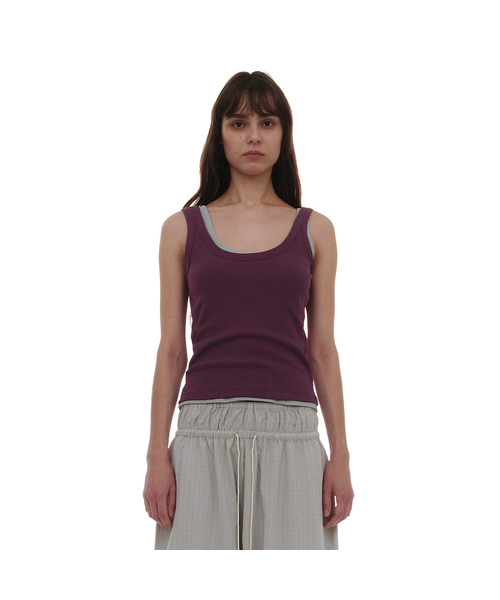 PARTIMENTO WOMEN(パルティメントウィメン)の「PWC アンバランスストラップスリーブレス_12カラー(Tシャツ/カットソー・レディース・カーキブラウン/グレー系その他/プラム/ホワイト/ブラック/レッド/パープル/ネイビー/グレー/オリーブ/アイボリー/ミント・SMALL/MEDIUM/LARGE)」の10枚目の写真