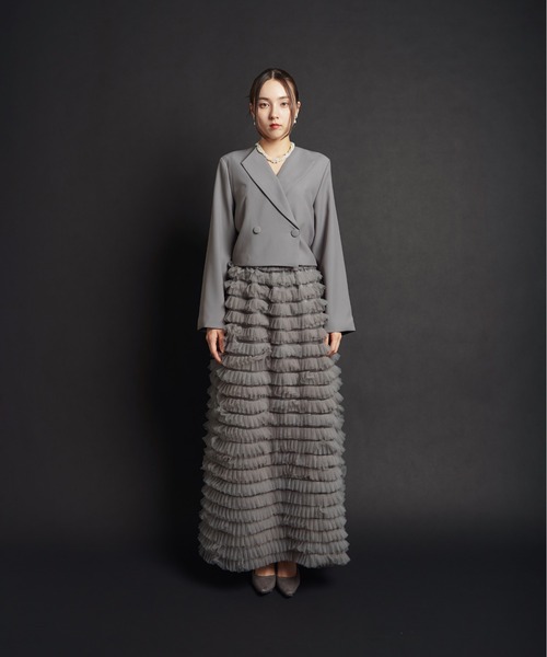 My shawty(マイシャウティー)の「emma frill set up(ドレス・レディース・チャコールグレー/ブラック・FREE)」の12枚目の写真
