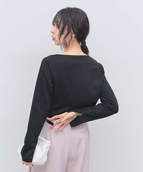 &. NOSTALGIA(アンドドットノスタルジア)の「UVカーブネックトップス(Tシャツ/カットソー・レディース・ブラック/ホワイト・M)」の14枚目の写真