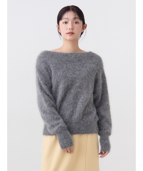 TONAL(トーナル)の「アンゴラオフショルニット(ニット/セーター・レディース・ライトブルー/アイボリー/レッド/グレー・MEDIUM)」の14枚目の写真