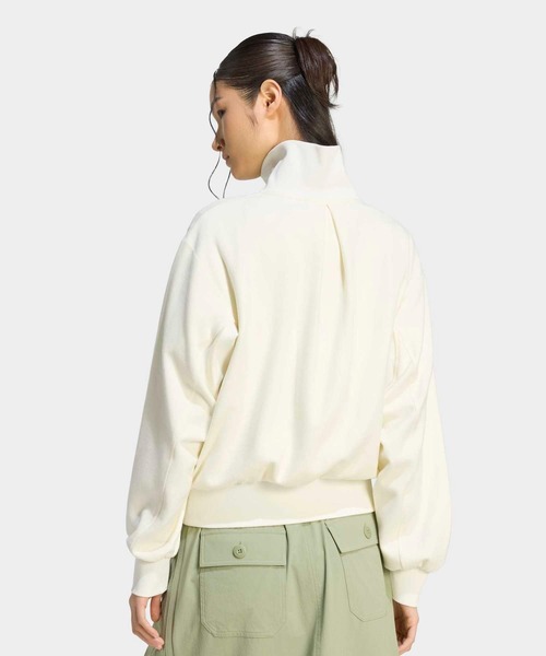 adidas(アディダス)の「ラックスフロー ピーチ スペーサー ルーズフィット ハーフジップ プルオーバー / アディダス adidas(スウェット・レディース・ホワイト・XX-LARGE/SMALL/MEDIUM/LARGE/X-LARGE)」の2枚目の写真