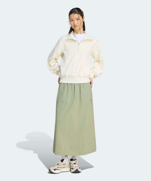adidas(アディダス)の「ラックスフロー ピーチ スペーサー ルーズフィット ハーフジップ プルオーバー / アディダス adidas(スウェット・レディース・ホワイト・XX-LARGE/SMALL/MEDIUM/LARGE/X-LARGE)」の5枚目の写真