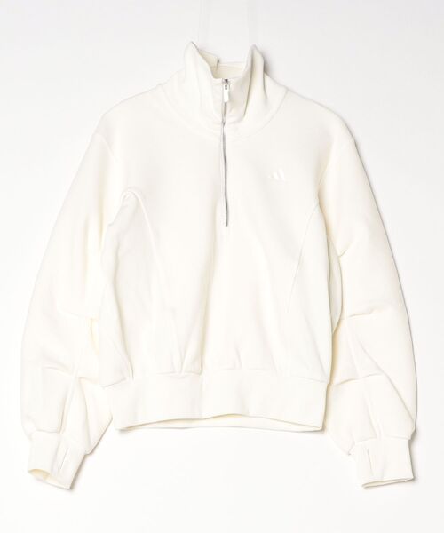 adidas(アディダス)の「ラックスフロー ピーチ スペーサー ルーズフィット ハーフジップ プルオーバー / アディダス adidas(スウェット・レディース・ホワイト・XX-LARGE/SMALL/MEDIUM/LARGE/X-LARGE)」の6枚目の写真