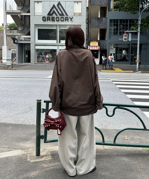 CIAOPANIC(チャオパニック)の「アソート柄シャーリングBIGシャツ(シャツ/ブラウス・レディース・ベージュ/サックスブルー/ブラウン・ONE SIZE)」の14枚目の写真