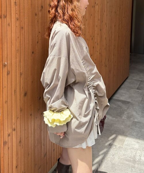CIAOPANIC(チャオパニック)の「アソート柄シャーリングBIGシャツ(シャツ/ブラウス・レディース・ベージュ/サックスブルー/ブラウン・ONE SIZE)」の19枚目の写真