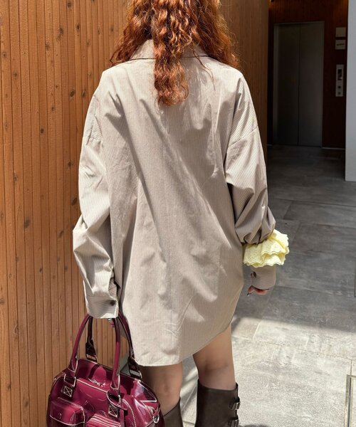 CIAOPANIC(チャオパニック)の「アソート柄シャーリングBIGシャツ(シャツ/ブラウス・レディース・ベージュ/サックスブルー/ブラウン・ONE SIZE)」の20枚目の写真