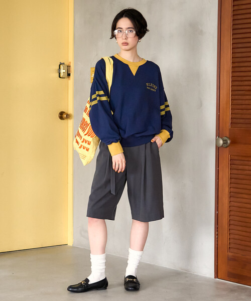 FREAK'S STORE（フリークスストア）の「FRUIT OF THE LOOM×FREAK'S STORE/フルーツオブザルーム 別注 配色ロゴスウェット/ライン ロゴスウェット（スウェット・レディース・ワイン/チャコール/ネイビー・ﾌﾘ-）」の9枚目の写真