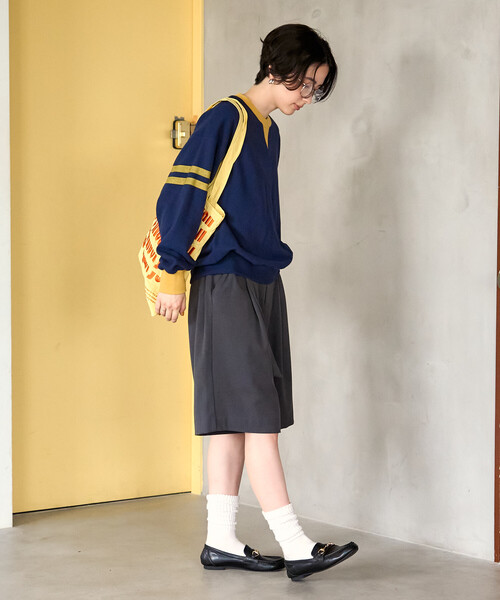 FREAK'S STORE（フリークスストア）の「FRUIT OF THE LOOM×FREAK'S STORE/フルーツオブザルーム 別注 配色ロゴスウェット/ライン ロゴスウェット（スウェット・レディース・ワイン/チャコール/ネイビー・ﾌﾘ-）」の10枚目の写真
