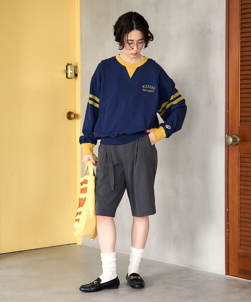 FREAK'S STORE（フリークスストア）の「FRUIT OF THE LOOM×FREAK'S STORE/フルーツオブザルーム 別注 配色ロゴスウェット/ライン ロゴスウェット（スウェット・レディース・ワイン/チャコール/ネイビー・ﾌﾘ-）」の13枚目の写真
