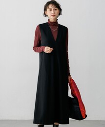 23区 L（ニジュウサンクオオキイサイズ）の「ウールミルドジャージー ジャンパースカート ワンピース（ワンピース）」