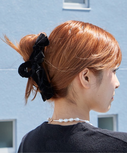 TRESSE/トレス velvet Ruban Clip in Black ヘアクリップ リボン TRESSE/トレス velvet Ruban Clip in Black ヘアクリップ リボン
