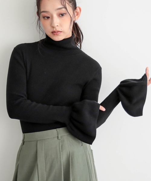 for/c（フォーシー）の「コットン100リブニット【サスティナブル】（ニット/セーター・レディース・ブラック/オフホワイト/ネイビー・L/M）」の6枚目の写真