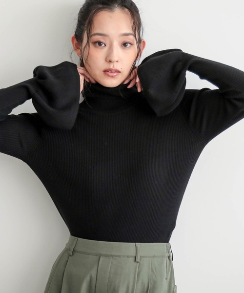 for/c（フォーシー）の「コットン100リブニット【サスティナブル】（ニット/セーター・レディース・ブラック/オフホワイト/ネイビー・L/M）」の20枚目の写真