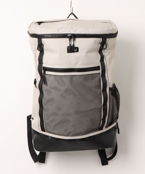 KiU(キウ)の「KiU/キウ SQUARE BACKPACK(バックパック/リュック・メンズ・ブラック/サンドベージュ・FREE)」の2枚目の写真