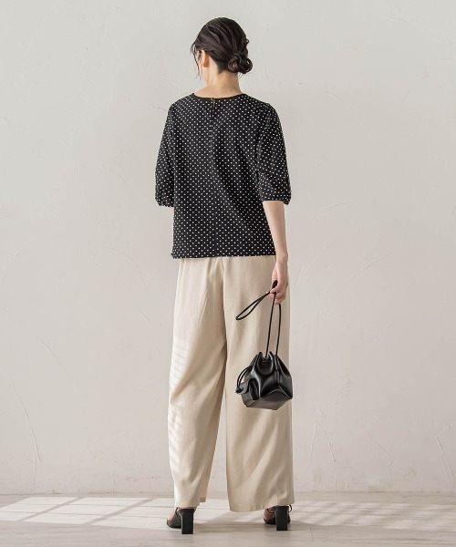 Droite lautreamont(ドロワットロートレアモン)の「【WEB限定】サッカードットブラウス(シャツ/ブラウス・レディース・ブラック/ホワイト・M)」の7枚目の写真