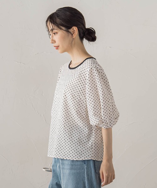 Droite lautreamont(ドロワットロートレアモン)の「【WEB限定】サッカードットブラウス(シャツ/ブラウス・レディース・ブラック/ホワイト・M)」の20枚目の写真