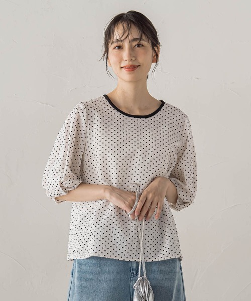 Droite lautreamont(ドロワットロートレアモン)の「【WEB限定】サッカードットブラウス(シャツ/ブラウス・レディース・ブラック/ホワイト・M)」の17枚目の写真
