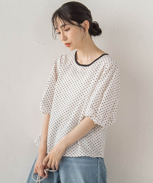 Droite lautreamont(ドロワットロートレアモン)の「【WEB限定】サッカードットブラウス(シャツ/ブラウス・レディース・ブラック/ホワイト・M)」の18枚目の写真
