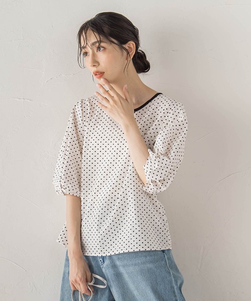 Droite lautreamont(ドロワットロートレアモン)の「【WEB限定】サッカードットブラウス(シャツ/ブラウス・レディース・ブラック/ホワイト・M)」の19枚目の写真