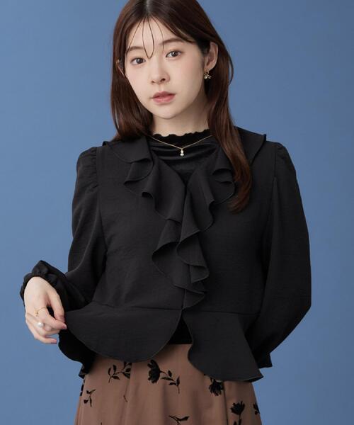 couture brooch(クチュールブローチ)の「【インせず着映え】ラッフル ブラウス(シャツ/ブラウス・レディース・ブラウン系/アイボリー/ブラック・42/36/40/38)」の5枚目の写真