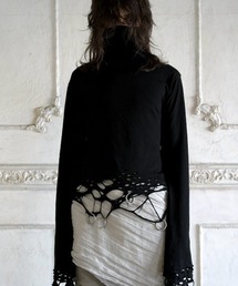 YIKAI LABORATORY（イカイラボラトリー）の「【YIKAI LABORATORY】REMAINS TURTLENECK / 【イカイラボラトリー】リメインズダメージタートルネック長袖Tシャツ（Tシャツ/カットソー）」