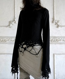 YIKAI LABORATORY（イカイラボラトリー）の「【YIKAI LABORATORY】REMAINS TURTLENECK / 【イカイラボラトリー】リメインズダメージタートルネック長袖Tシャツ（Tシャツ/カットソー）」
