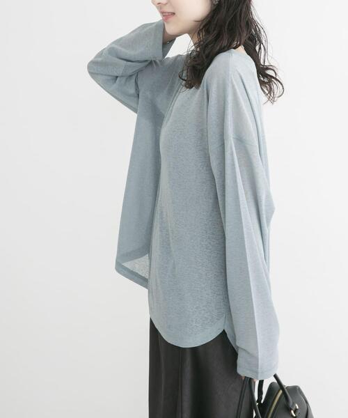 ITEMS URBANRESEARCH(アイテムズ アーバンリサーチ)の「シアーロングTシャツ(Tシャツ/カットソー・レディース・ブラウン/ライトブルー/イエロー系その他/ブラック/ホワイト・FREE)」の19枚目の写真