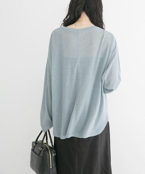 ITEMS URBANRESEARCH(アイテムズ アーバンリサーチ)の「シアーロングTシャツ(Tシャツ/カットソー・レディース・ブラウン/ライトブルー/イエロー系その他/ブラック/ホワイト・FREE)」の20枚目の写真